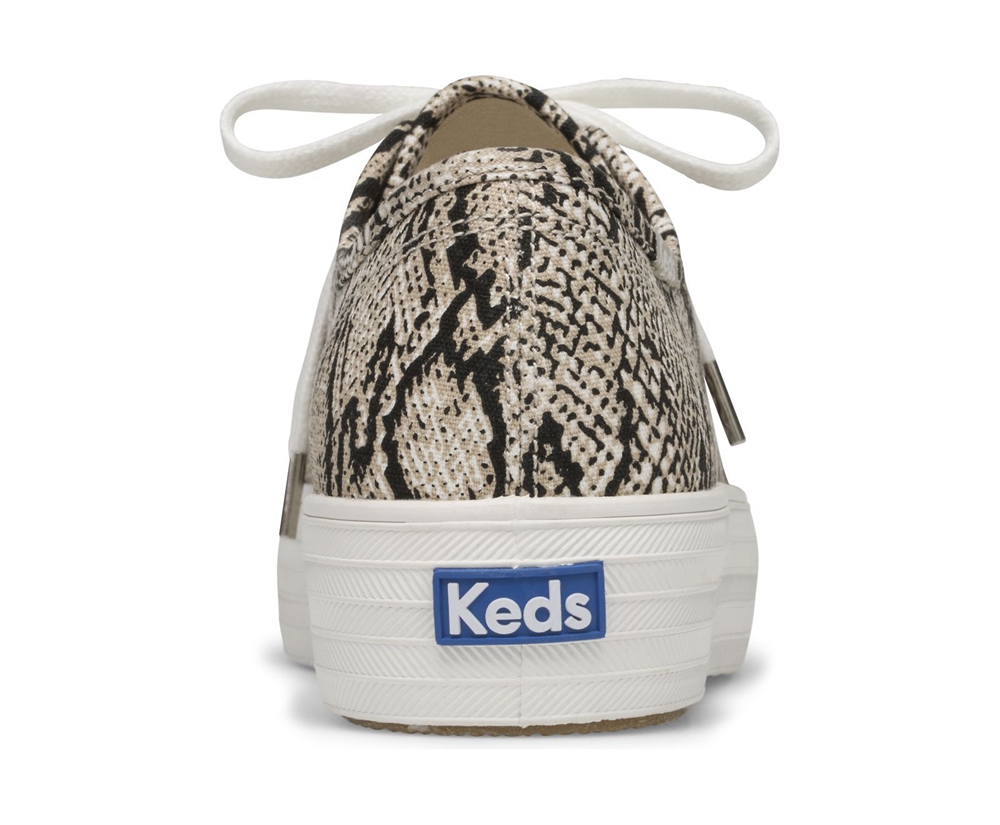 Keds Womens Sneakers White/Black - Triple Kick Snake - 897OBWQZI